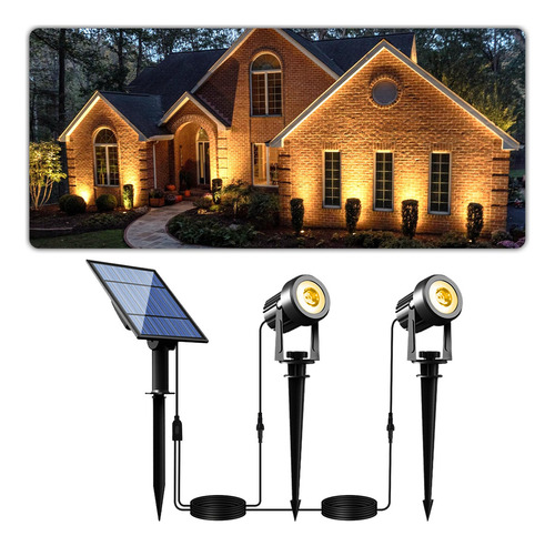 Focos Solares 2-en-1 Exteriores Iluminacion Paisaje Ip65 Im