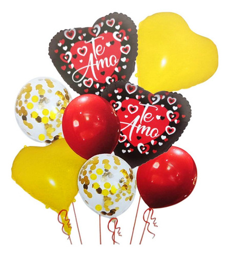 8 Globos Corazon 18'' San Valentín 14 Febrero Amor 1878a