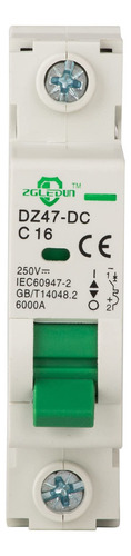 Disyuntor Miniatura Cc 1 Polo 16 Amperios Montaje En Riel Di