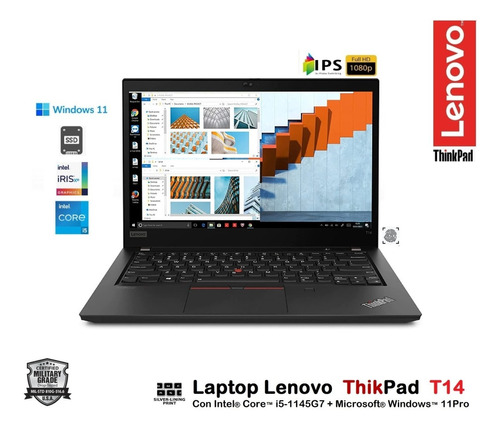 Laptop Thinkpad T14   Core I5-1145g7 16gb 512gb 14fhd W11pro (Reacondicionado)