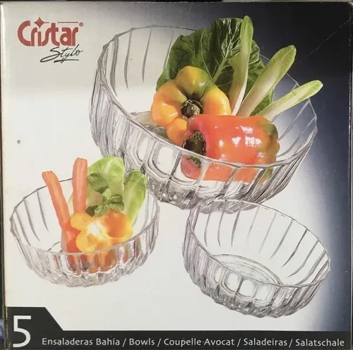 Ensaladeras 5 Marca Cristal De Colombia Nueva De Caja