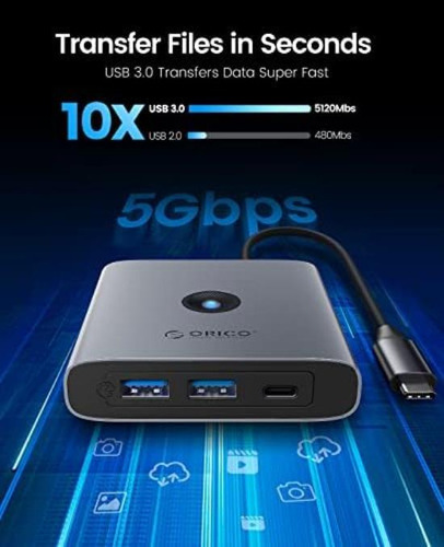 Orico Usb C Docking Station, Concentrador Usb C 6 En 1 Con H