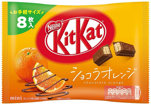 Kit Kat Minis Orange Chocolate C/ Naranja Japón Nestlé 8 Pzs