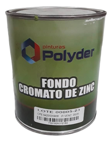 Fondo Cromato De Zinc 1/4 De Galón Marca Polyder