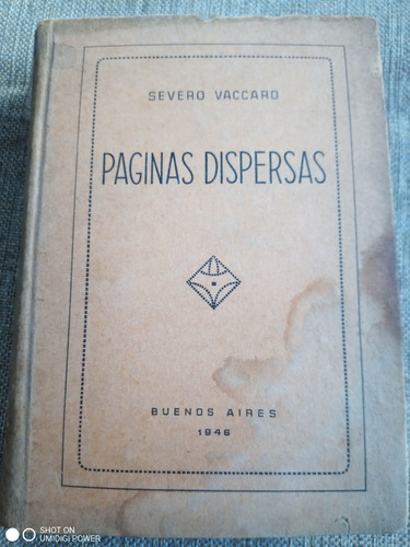 Páginas Dispersas - Severo Vaccaro 1946 - Prólogo Capdevila