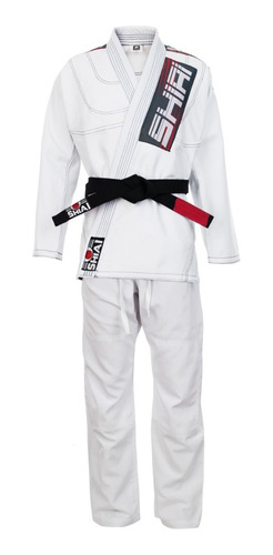 Kimono Jiu Jitsu Negro Azul Blanco Shiai Tramado Mediano Cuo