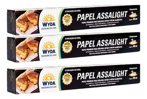 Imagem 4 de 6 de 4 Rolo Papel Assalight Grelhar Fritar Alimento 30cm X 3m