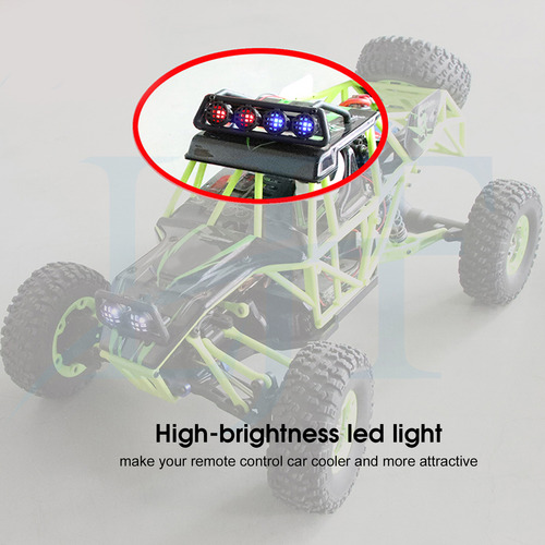 Luz De Techo Para Coche Rc Escala 1/12 Cabeza De Barra Led R