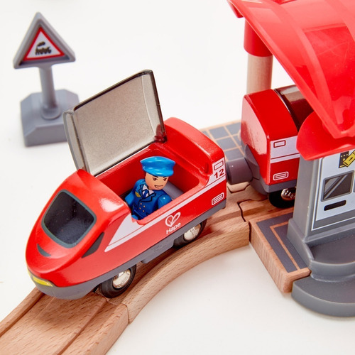 Tren Circuito Ciudad Juego Juguete Hape Madera Trenes 3y+