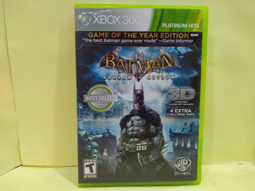 Batman Arkham Asylum Edición Juego Del Año Xbox 360 Usado.