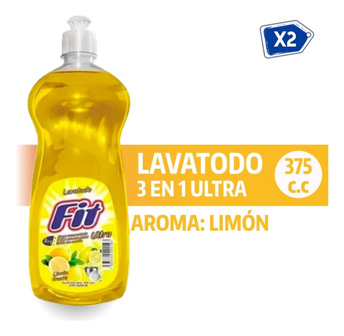 Limpiador Lavatodo Fit Ultra Concentrado 3 En 1 375 Cc