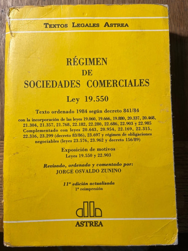 Regimen De Sociedades Comerciales - Ley 19.550