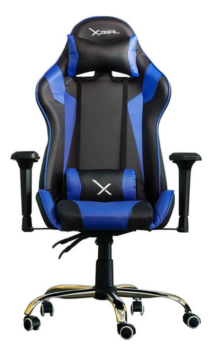 Imagen 1 de 2 de Silla de escritorio Xzeal XZ10 gamer ergonómica negra y azul