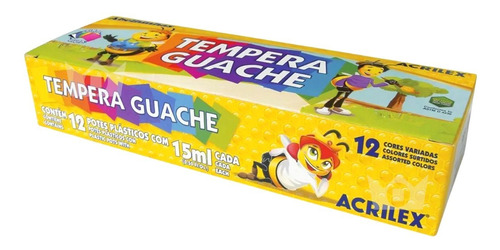 Tinta Tempera Guache 15 Ml 12 Cores Acrilex