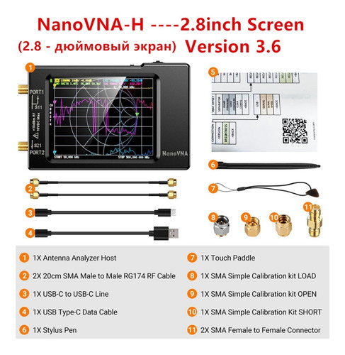 Analizador De Antena De Red Vectorial Nanovna-h, Pantalla