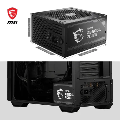 Fuente De Poder Msi A850gl Mag 850w 80 Plus Gold Pcie5.1 Atx