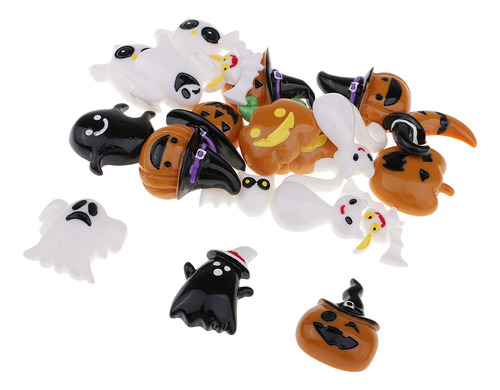 40 Piezas De Resina De Calabaza De Halloween Clip De Lazo De