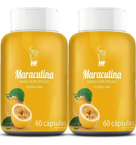 Imagem 1 de 2 de 2x Maracutina (passiflora) 500mg 60 Cápsulas Hf Suplements