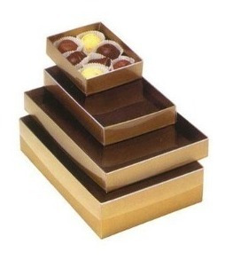 Charola Inserto Chocolates Trufas 24 Cavidades Dorado, 25pza