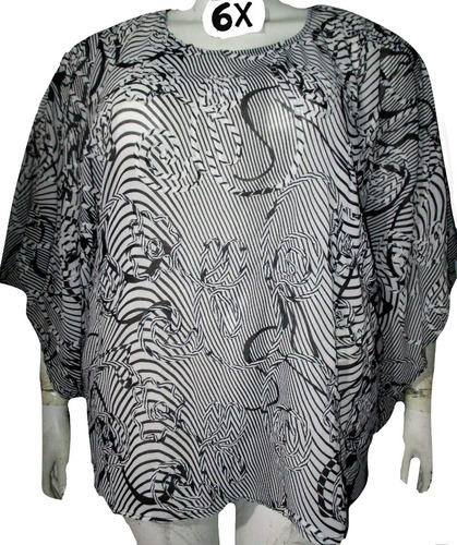 Blusa Bluson Blanco Y Negro Talla 6x (52/54) Maggie Barnes