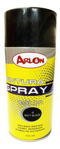 2 Pinturas En Spray Color Negro Mate Secado Rapido / 400ml 