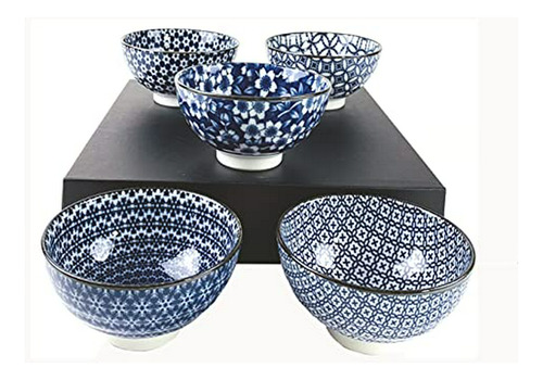 Set De 5 Cuencos De Porcelana Japonesa