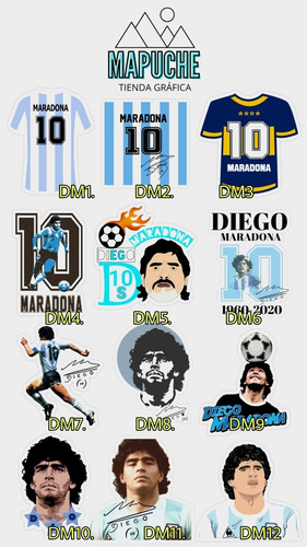 Stickers, Calcos, Pegatinas, De Maradona, Futbol, X20 Unid