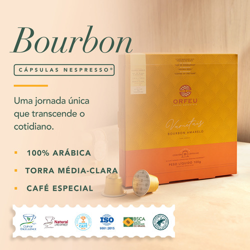 Café Orfeu Bourbon Amarelo Máquina Nespresso® 20 Cápsulas