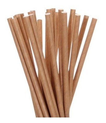 Imagen 4 de 6 de Popote Ancho Malteada Biodegradable Papel No Tapioca