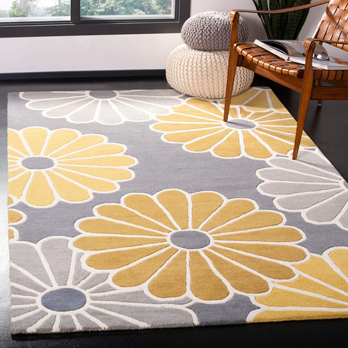 Soho Collection Soh705 Hecho Mano Gris Amarillo Premium Lana