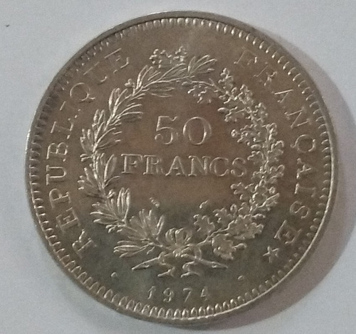 Francia Moneda 50 Francos Plata 1974 