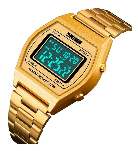 Imagem 3 de 3 de Relógio Feminino Skmei Digital 1328 - Dourado