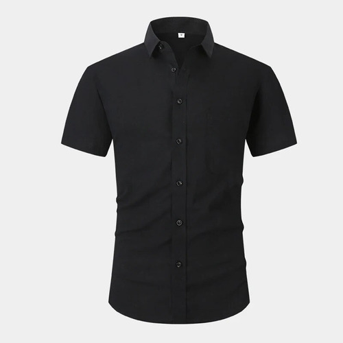 Camisa De Vestir De Algodón Para Hombre, Blusas, Manga Corta