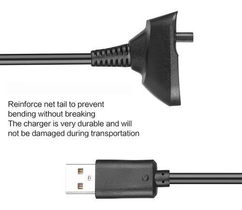 Imagen 9 de 10 de Cable Cargador Compatible Joystick Xbox 360 Pc Usb 2 En 1