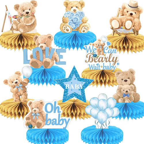 10 Piezas De Suministros Para Fiesta De Baby Shower De Oso, 