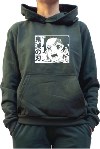 Poleron Hoodie Canguro Demon Slayer Kimetsu  Lacombidelmemo