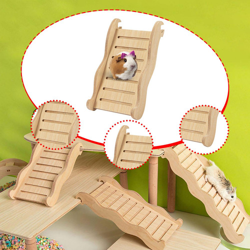 Escalera De Madera Para Hámster, Conejera, Rampa, Juguete S