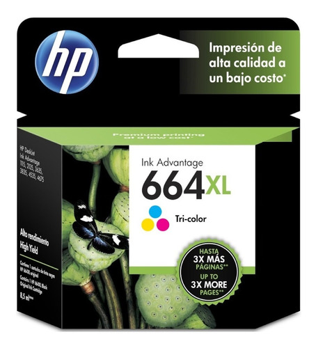 Cartucho Original Hp 664xl Tricolor F6v30al