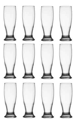 Juego de 12 vasos de vidrio transparente Munich Chop Bar Nadir de 300 ml