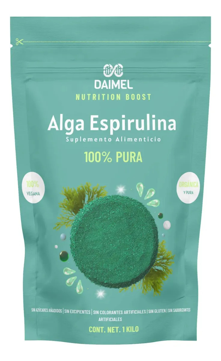 Alga Espirulina Pura En Polvo 1kg Superfood Orgánica Daimel