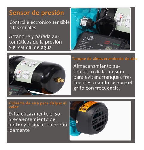 Bomba Presurizadora De Agua Para 2 Servicios Simultáneo Aumenta Presión - 34m 400w