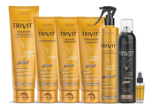 Trivitt Kit Completo Com 7 Produtos Tratamento E Finalização