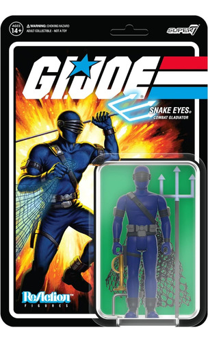 Figura G.i. Joe Reaction Super 7 Combat Gladiator Snake Eyes