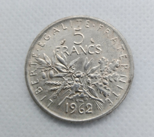 Moneda Francesa En Plata 1962