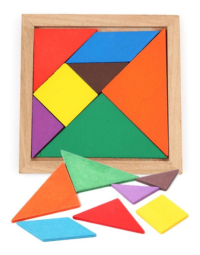 Tangram De Madera Pequeño Regalo Ingenio Juegos Didacticos