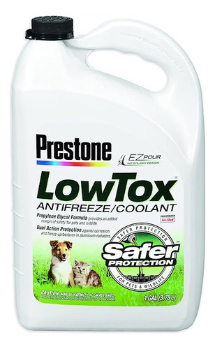 Refrigerante Prestone Low Tox Safer Protection For Pets 50% Color Verde