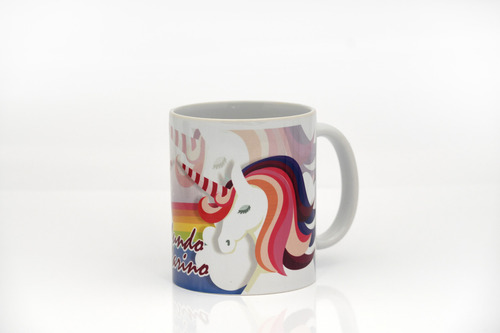 Taza Asa Redonda Diseños Mundo Marino Color Violeta Unicornio