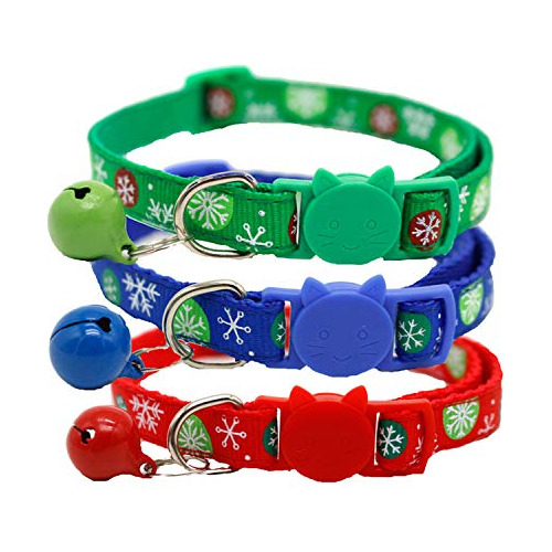 3 Paquetes De Collares De Gato De Navidad, Collar De Ga...