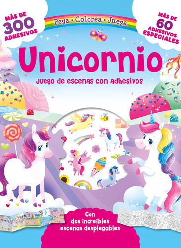 Libro - Unicornio, Juego De Escenas Con Adhesivos 