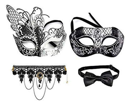 Aowex Couple Masquerade Masks Mardi Gras Butterfly Venetian 